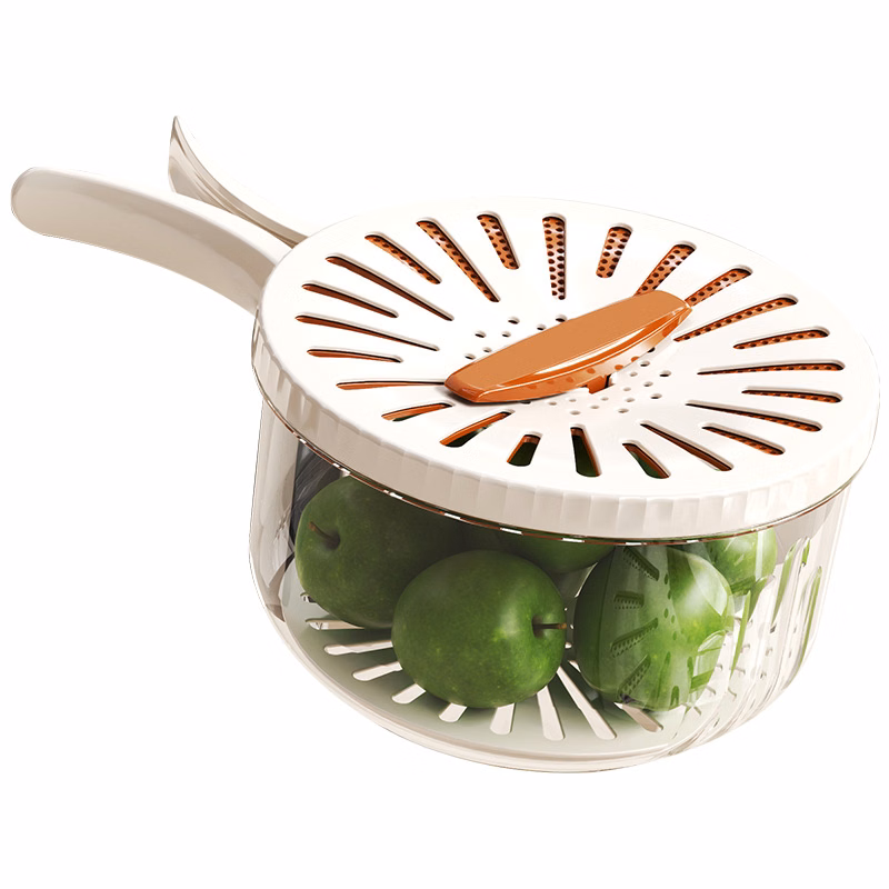 Folding Handle Double Layer Multifunctional Drainer Basket