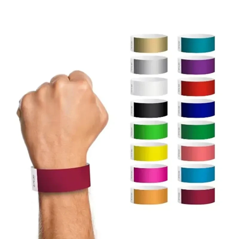 Custom 3/4'' Disposable Paper Wristbands for Events 1