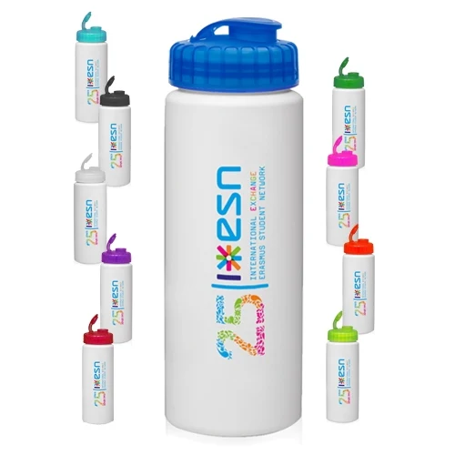 32 oz HDPE Plastic Water Bottle with Sipper Lid 1