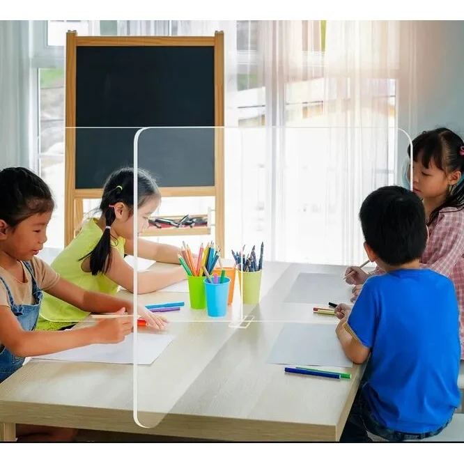 School Tabletop Desk Divider Sneeze Guard (4' x 2' x 4') 1