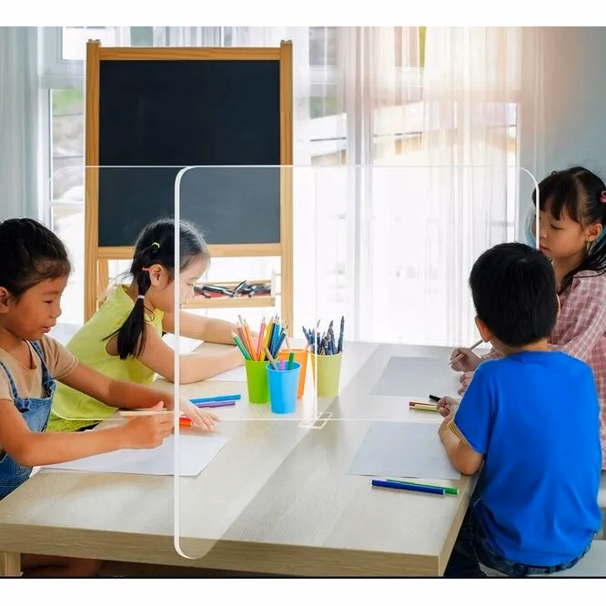 School Tabletop Desk Divider Sneeze Guard  (4' x 2' x 4')