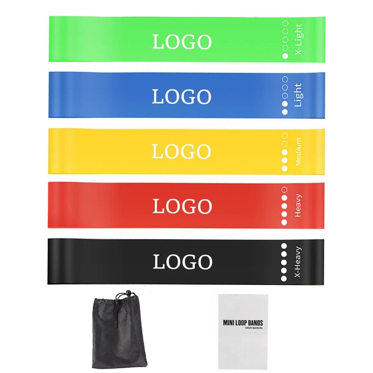 MOQ 20 Piece 5-in-1 Resistance Loop Band Set 1