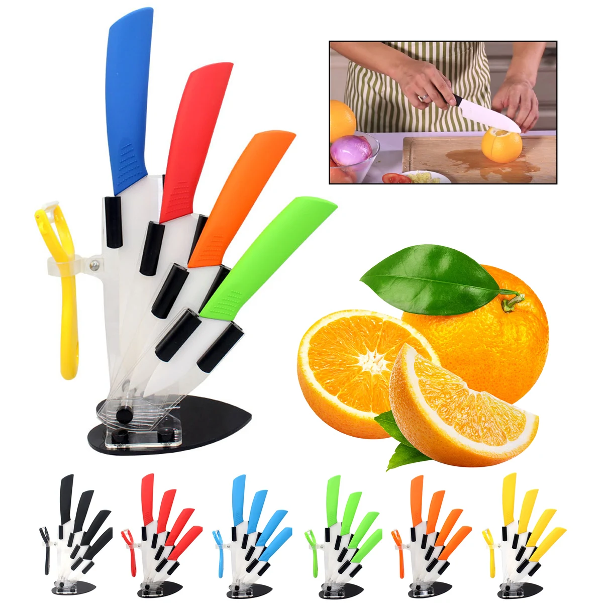 5-Pack Colorful Kitchen Knife Set 1