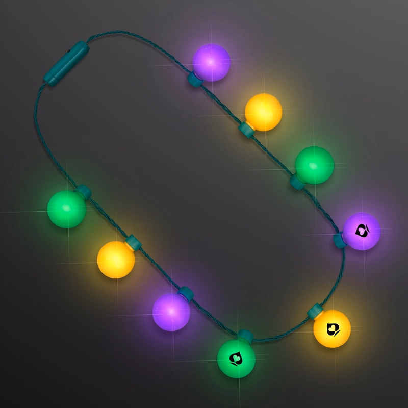 Mardi Gras Light Globes Party Necklace