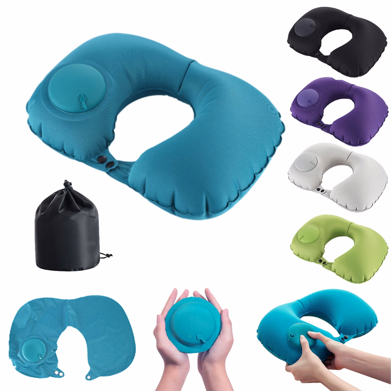 Push-Type Portable Inflatable Pillow