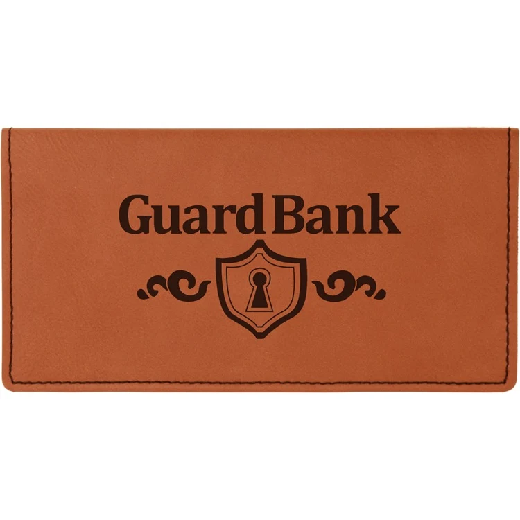6 3/4" x 3 1/2" Rawhide Leatherette Checkbook Cover 1