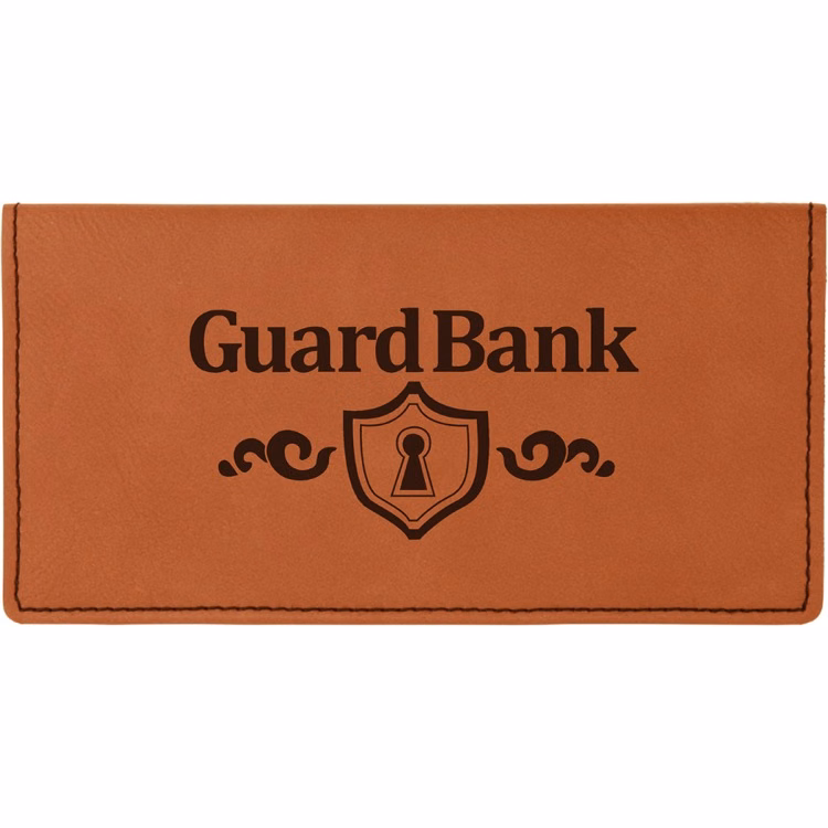 6 3/4" x 3 1/2" Rawhide Leatherette Checkbook Cover