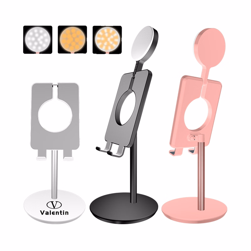 Mobile Phone Holder With Led Fill Selfie Light