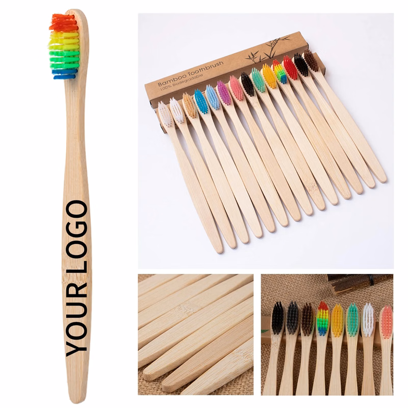 6.93 Inch Bamboo Toothbrush with Charcoal Bristles