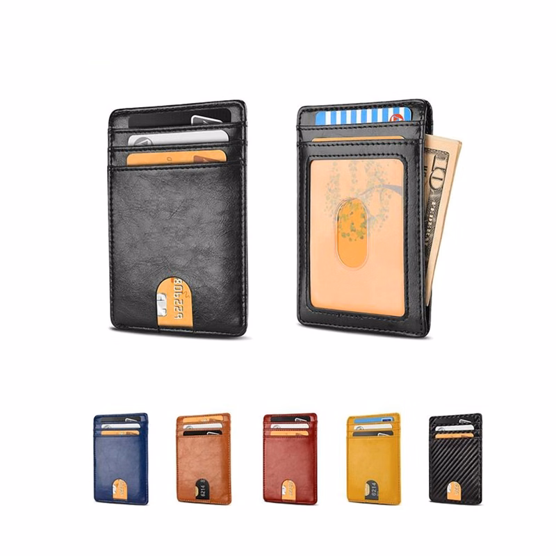 Compact PU Leather RFID Blocking Wallet and Credit Card