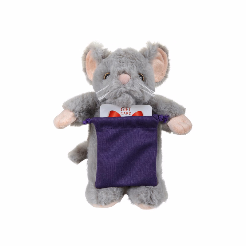 soft plush Mouse with gift card sack