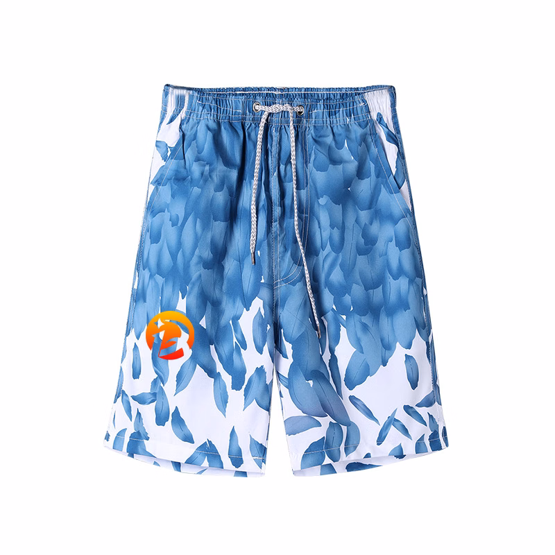 Mens Beach Shorts Elastic Waist Quick Dry Swim Trunks