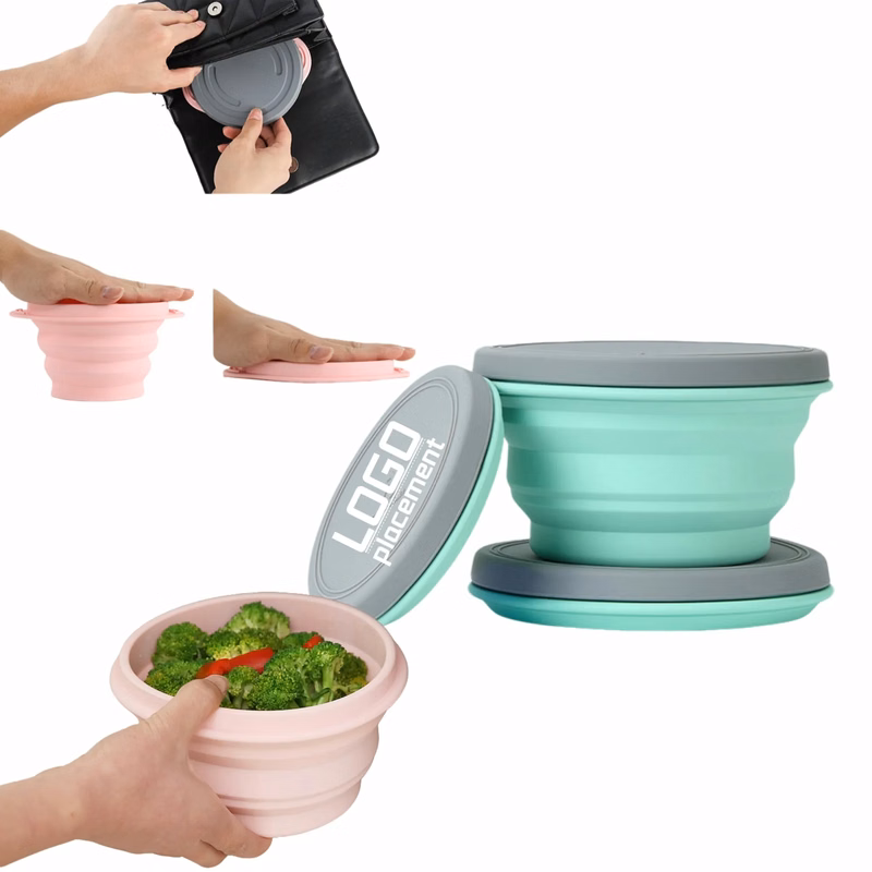 Portable Food-Grade Silicone Collapsible Travel Bowl