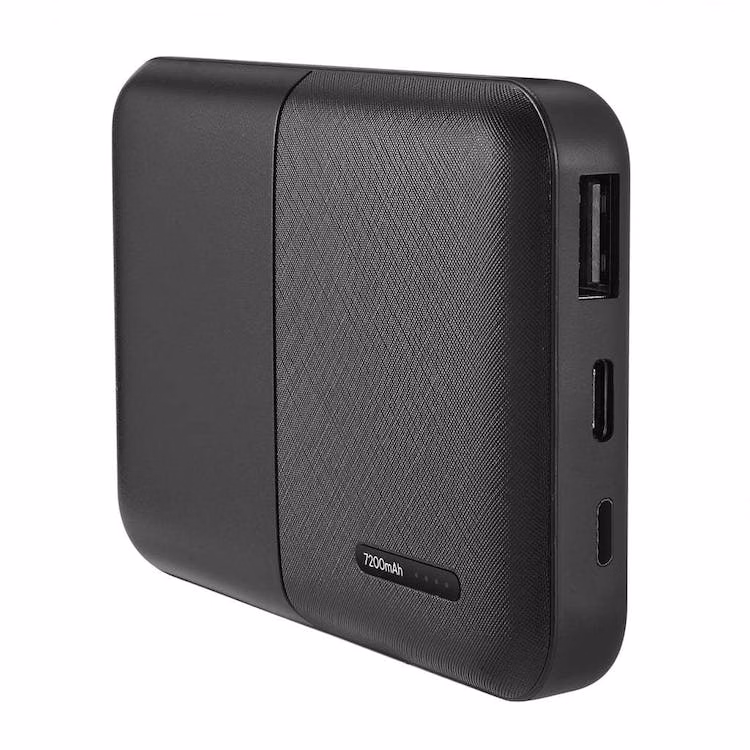 7200mAh Power Bank with Lightning Input - Black