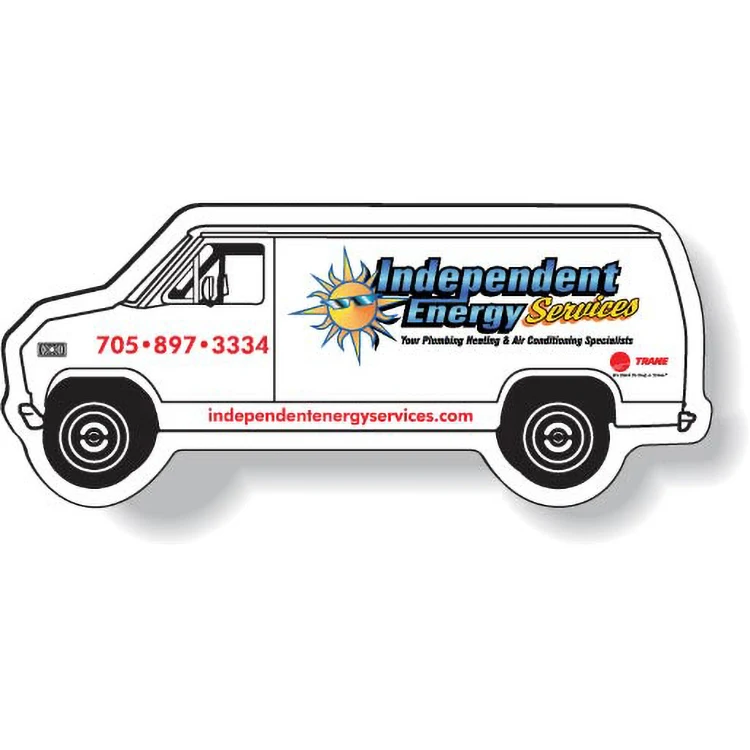 Stock Van Magnet .020 (1.44"x3.4") Full Colour Imprint White Vinyl Topcoat 1