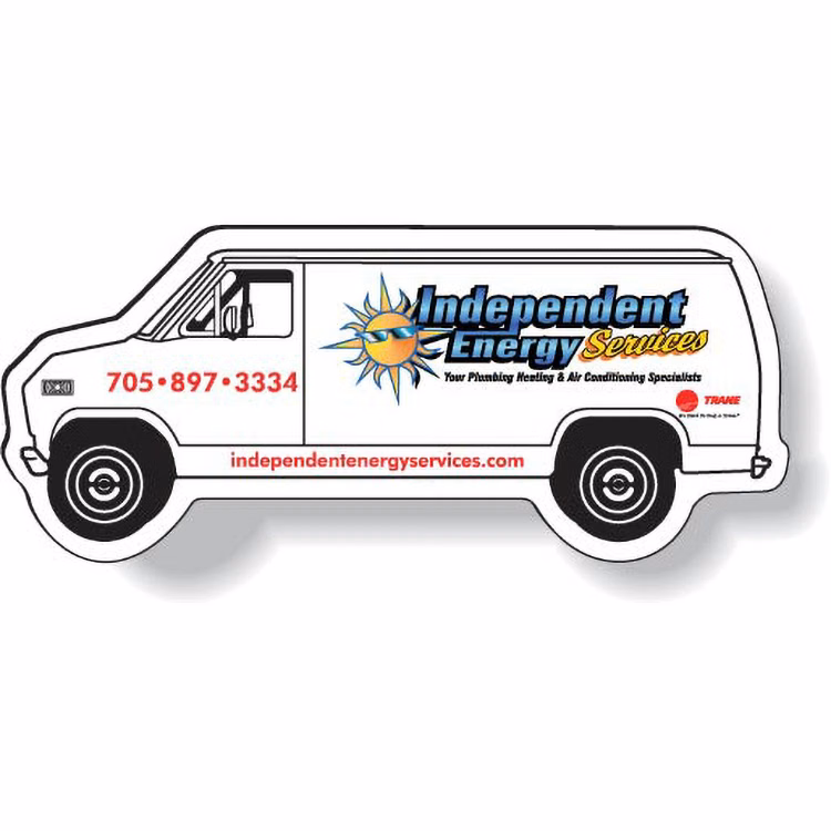 Stock Van Magnet .020 (1.44"x3.4") Full Colour Imprint White Vinyl Topcoat