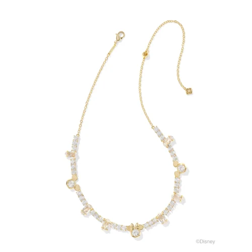 Kendra Scott Disney Gold Mickey and Minnie Mouse Tennis Necklace in White CZ 1