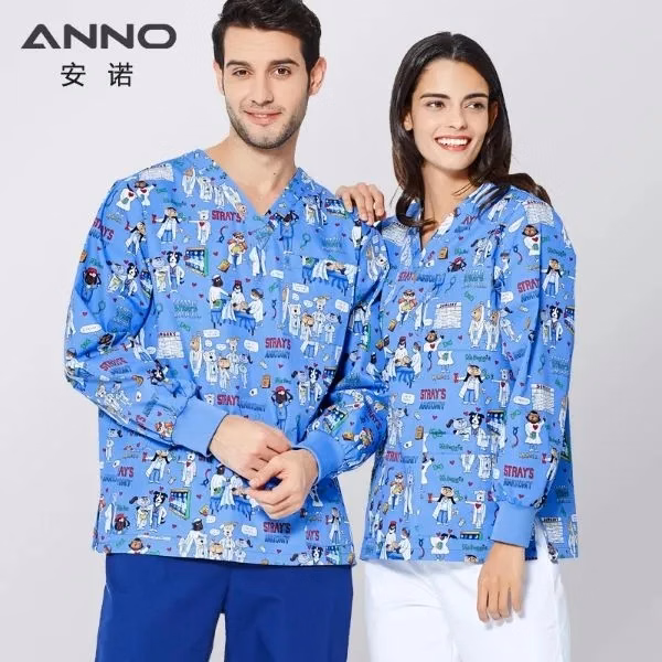 Long Sleeve All-Over Print Scrubs