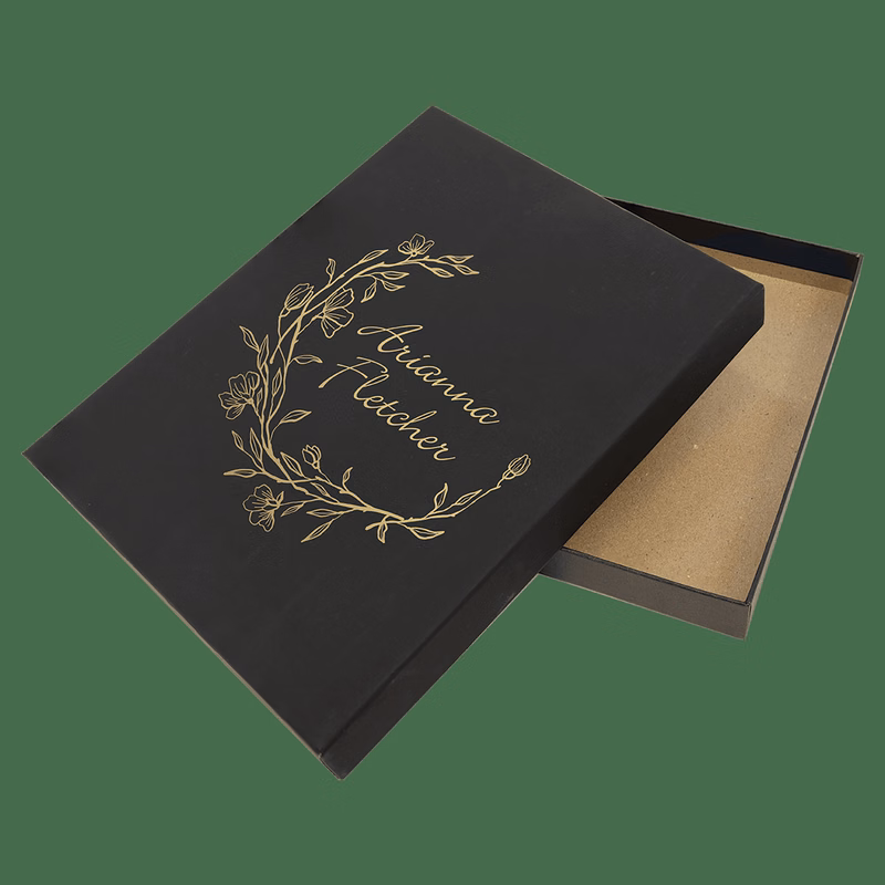 Black/Gold 7 X 9 Lazerburst Plaque Presentation Box