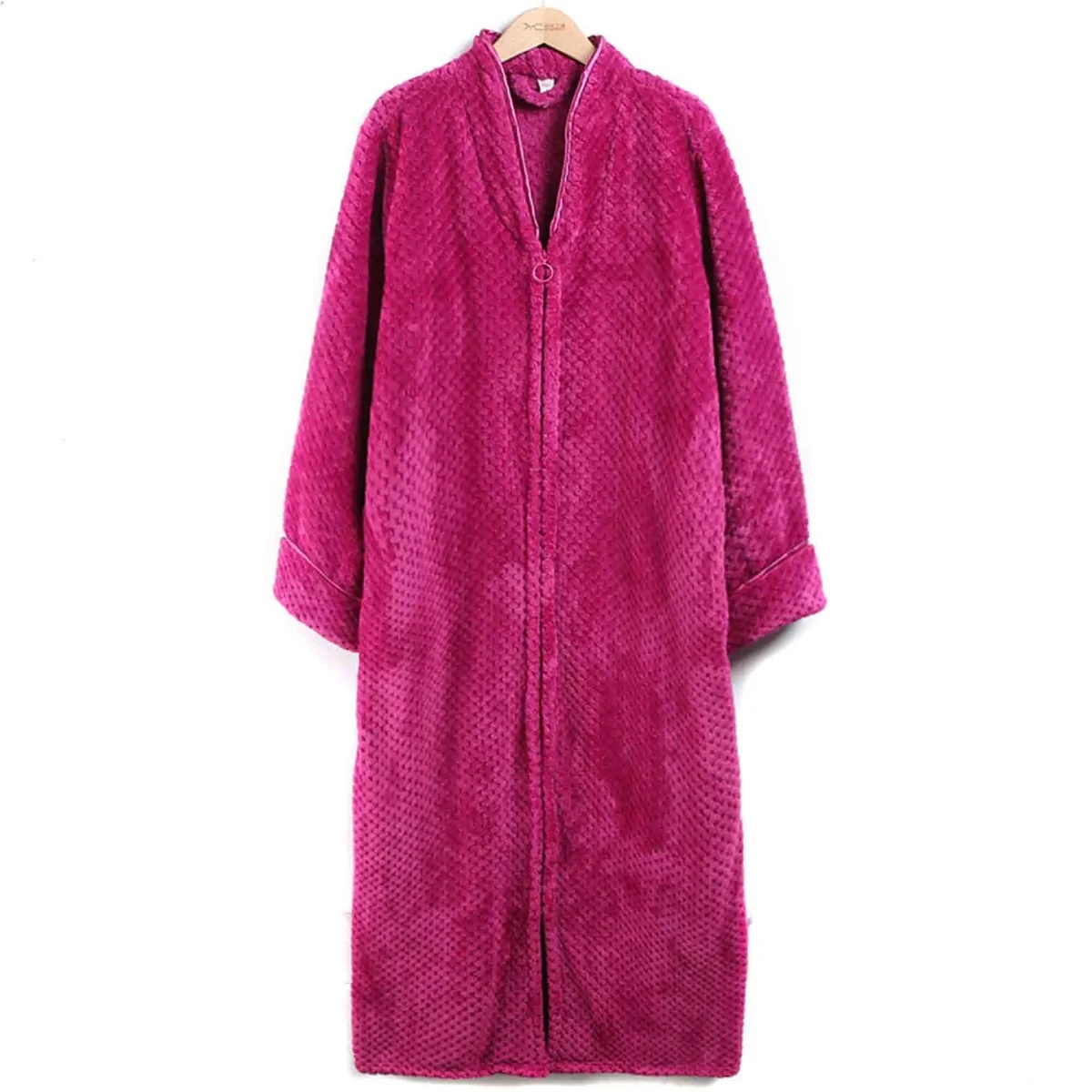 Unisex Flannel Zip Warm Robe 1