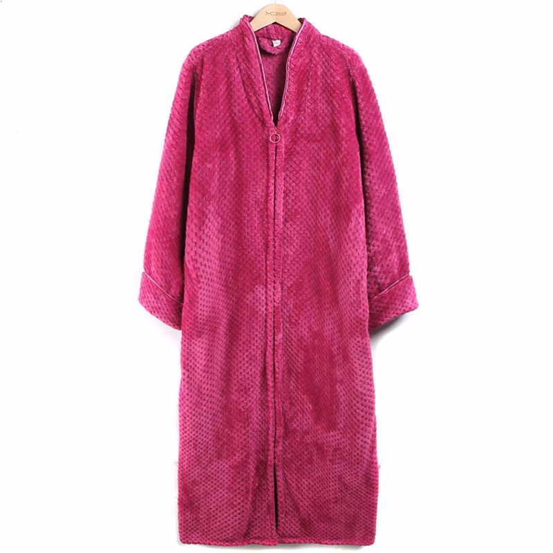 Unisex Flannel Zip Warm Robe
