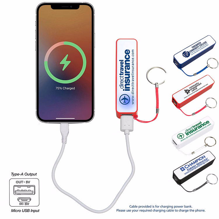 "In Charge" PB200 UL Listed 2200 mAh Portable Lithium Ion Power Bank Charger PB100 (Spot Color)