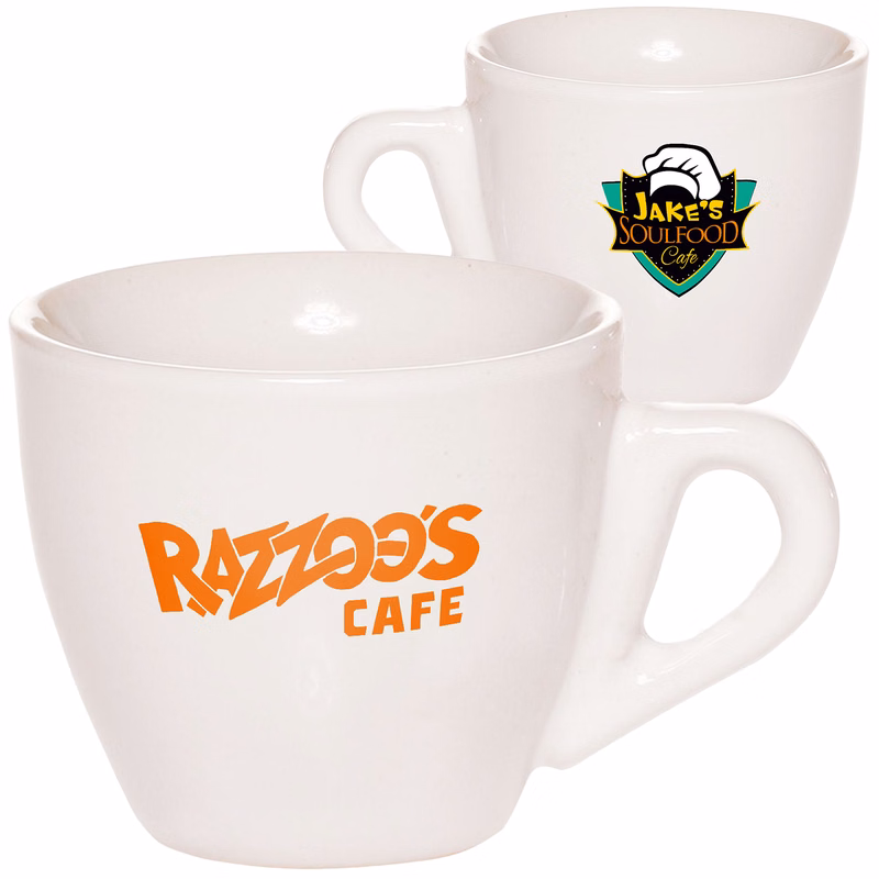 2 oz. Custom Printed ceramic Espresso Mugs
