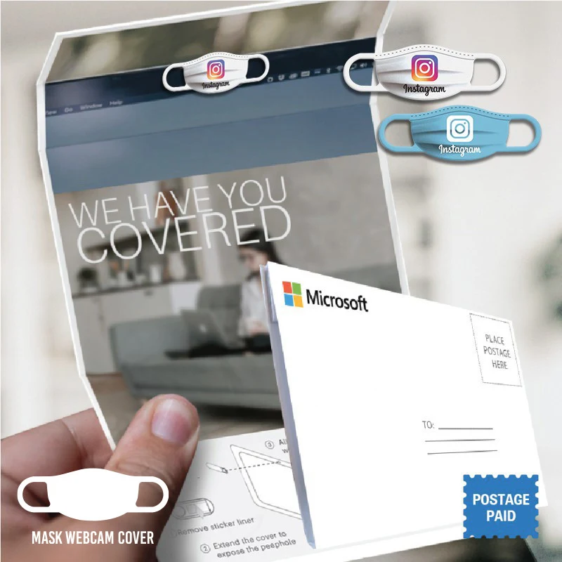 Custom Branded Greeting Card with Mask Webcam Cover 1