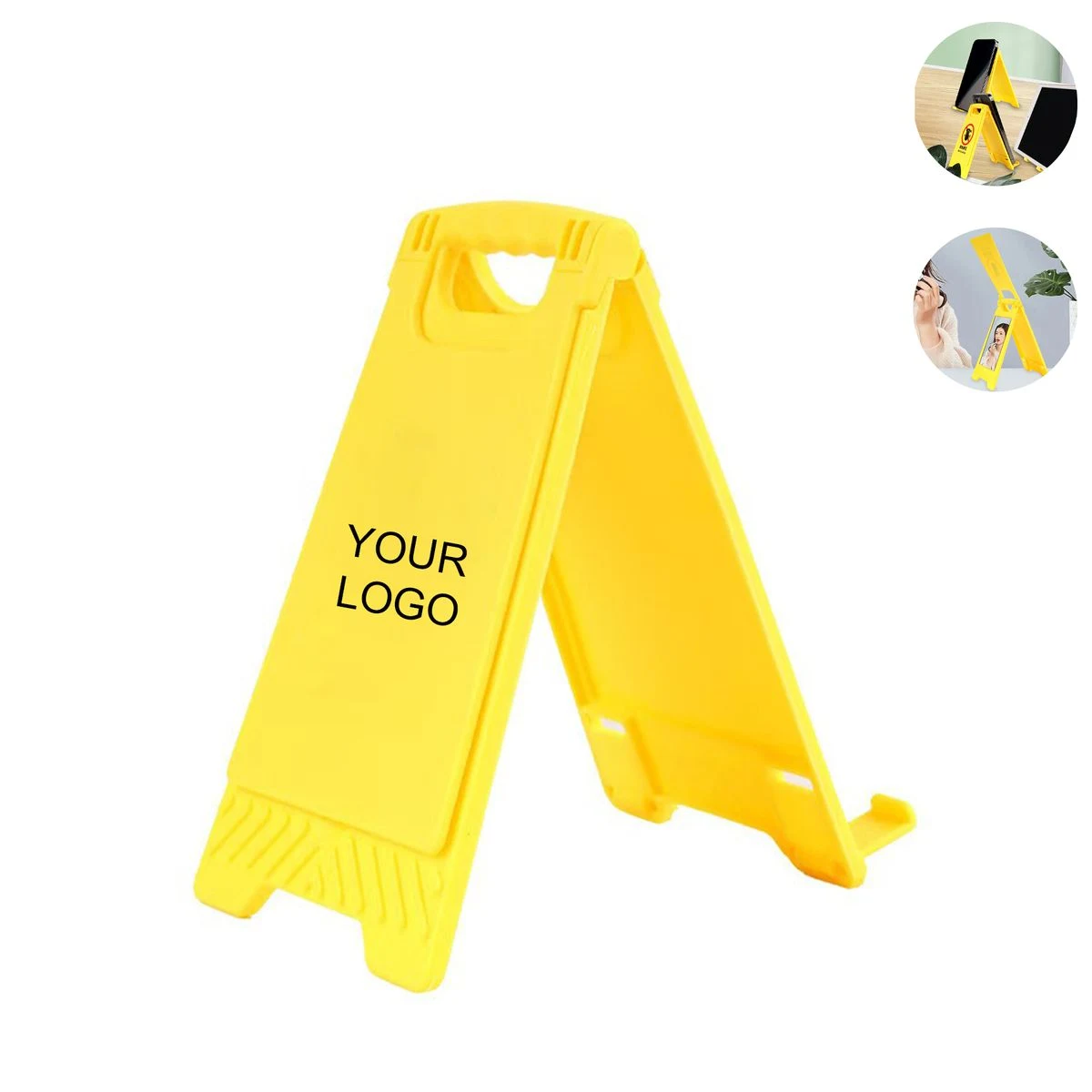 Creative Warning Sign Phone Stand with Mirror 1