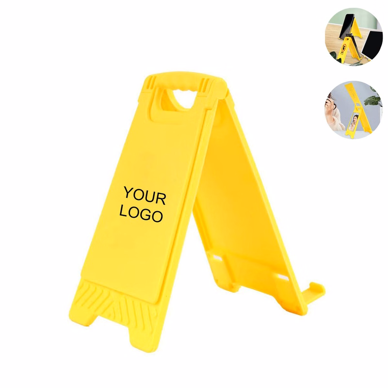 Creative Warning Sign Phone Stand with Mirror
