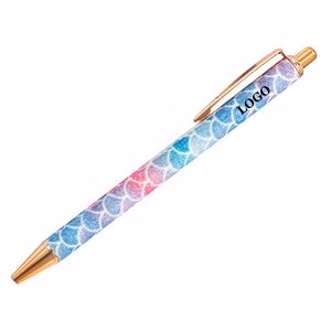 Metal Ballpoint Pen Features A Fish Scale Pattern