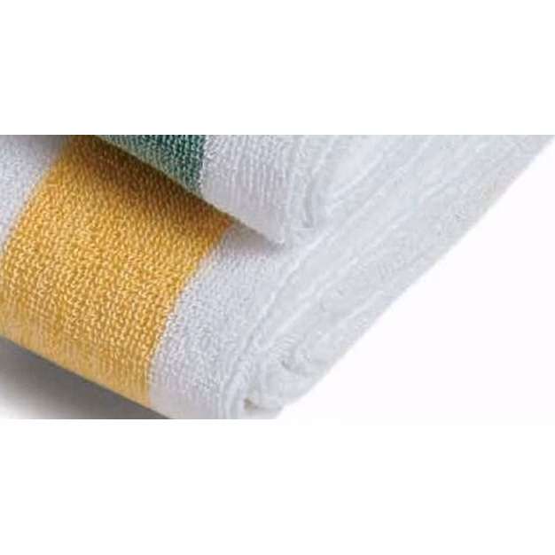 Cabana Striped Yellow & White 100% Cotton Towel