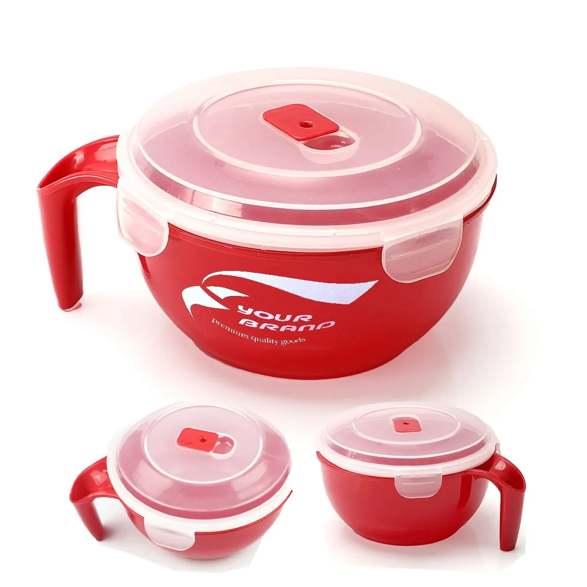 Microwavable Plastic Food Container Soup Mugs Bowl with Lid 1