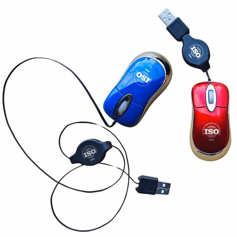 3D Super Mini Optical Mouse with Retractable Cord