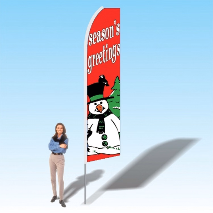 15FT Seasons Greetings Snowman Advertising Banner Flag