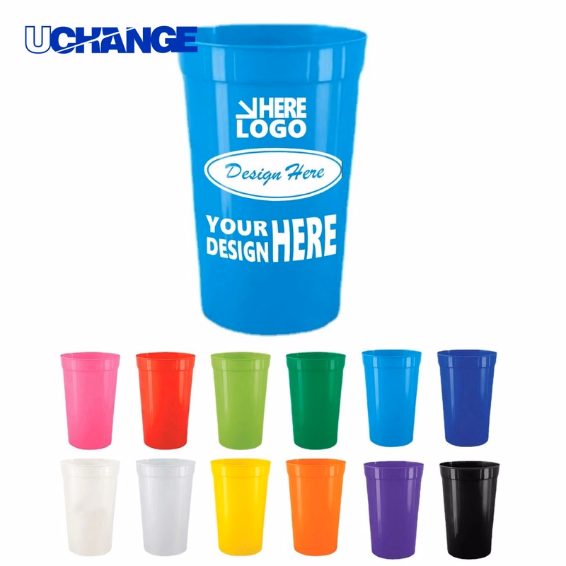 Reusable Plastic Stadium Cup Container for Events (16 oz)