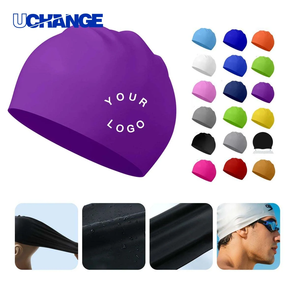 High Elastic Silicone Swim Cap Headwear for Adults for Swim Use 1
