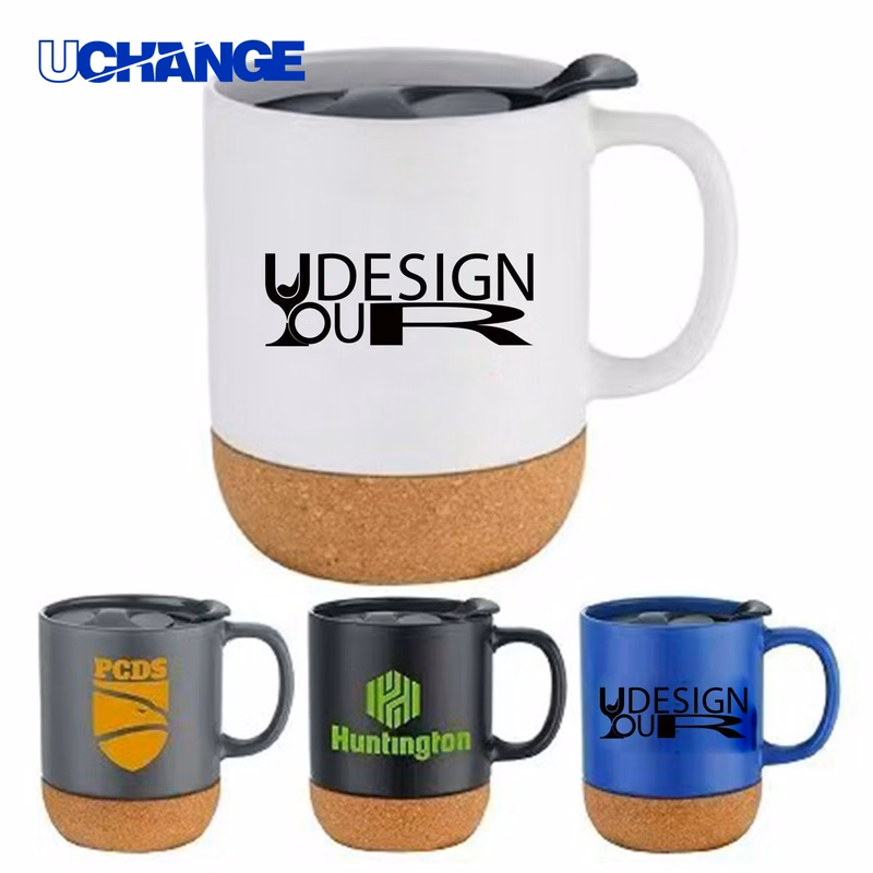 Ceramic Mug Container with Cork Bottom (12 Oz)