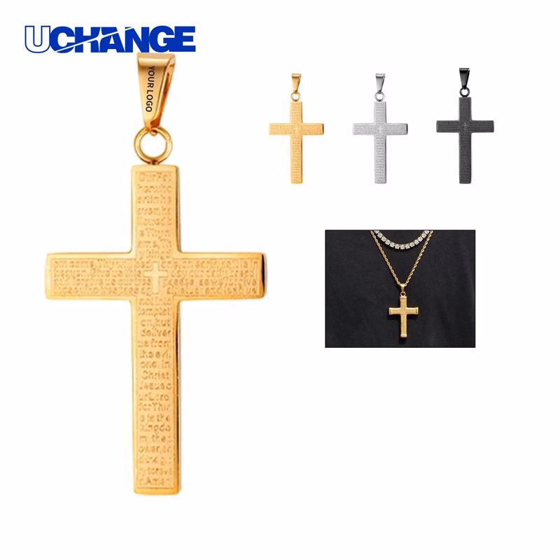 Steel Cross Pendant Necklace