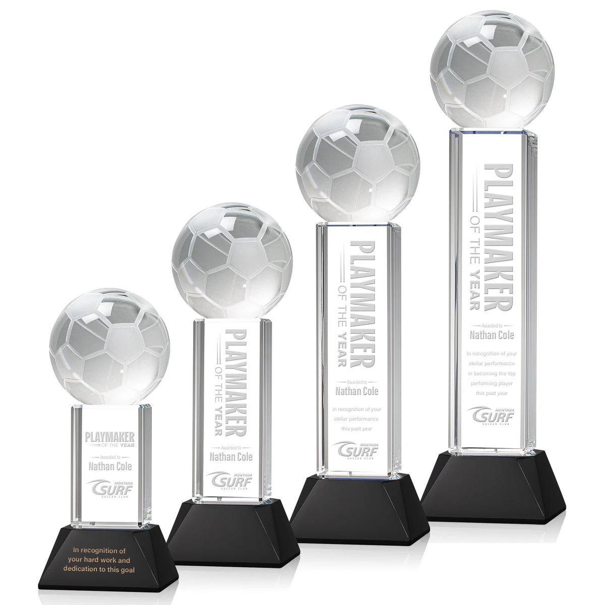 Soccer Ball Award on Stowe Base - Black 1