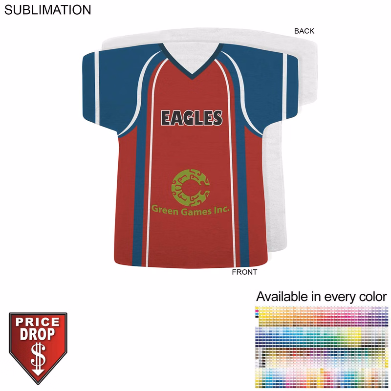 Lacrosse Jersey Shape Microfiber Dri-Lite Terry Keepsake Towel, 18x17, Sublimated Front Side