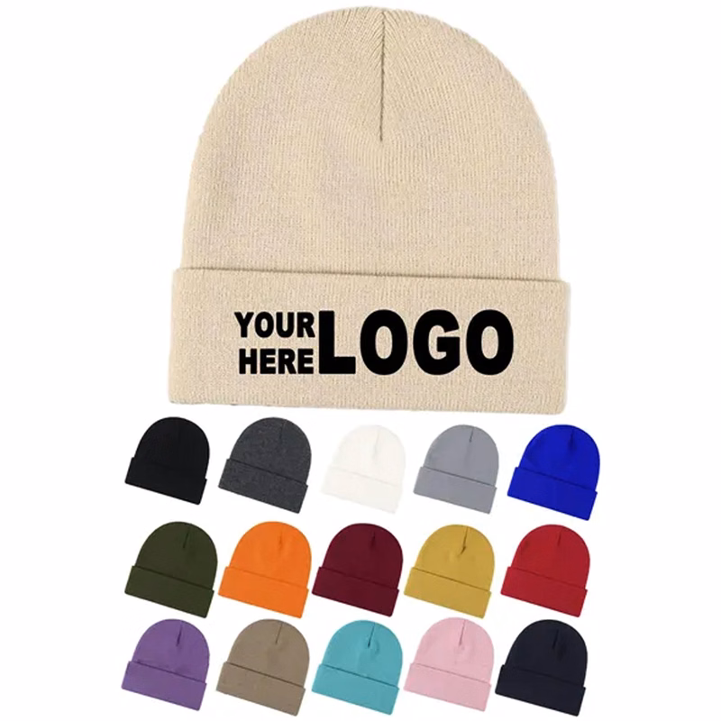 Unisex Cuffed Acrylic Knit Beanie