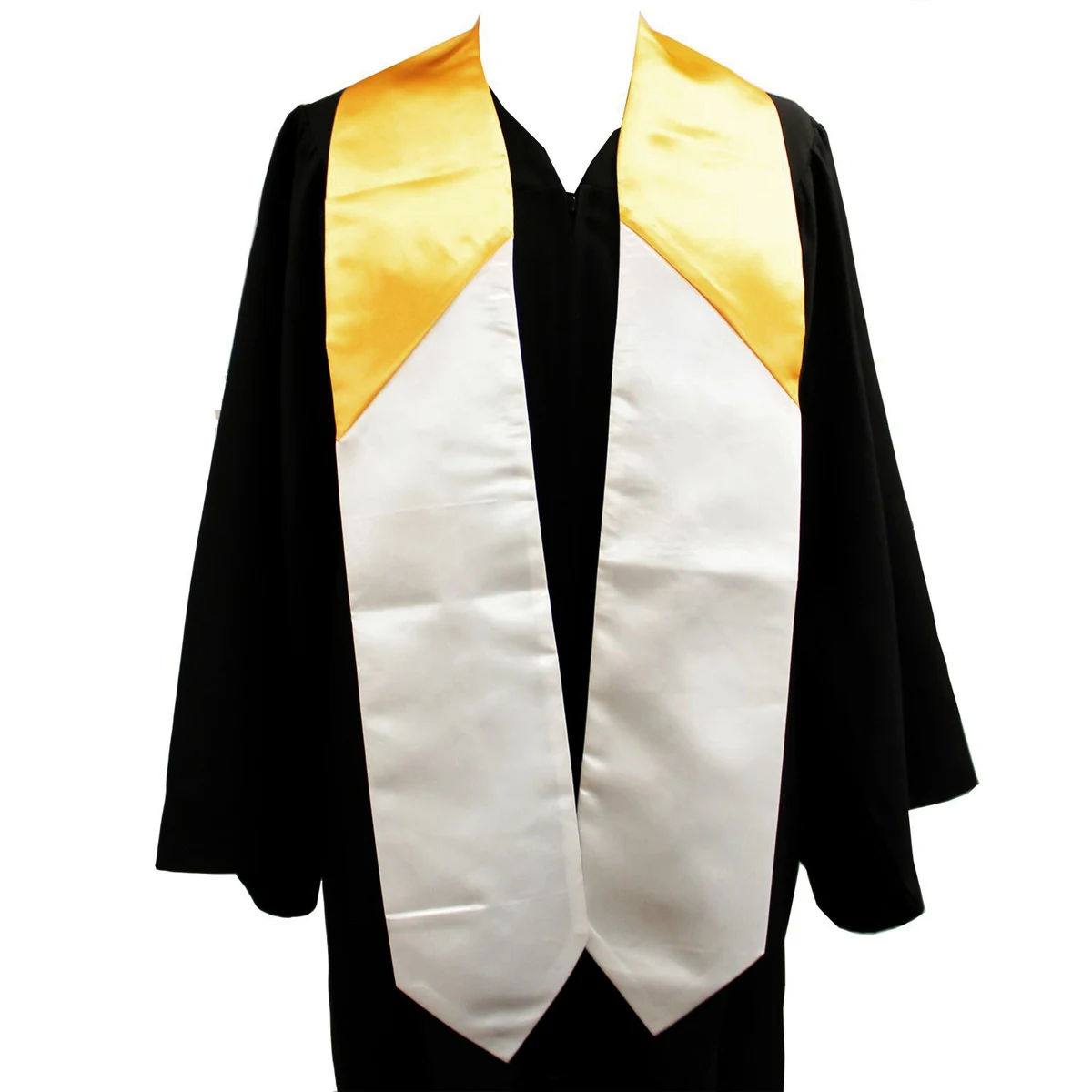 Gold & White 72" Graduation Stole 2-pc Construction 1