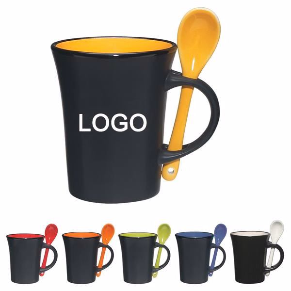 11 Oz Ceramic Mug w/ Spoon
