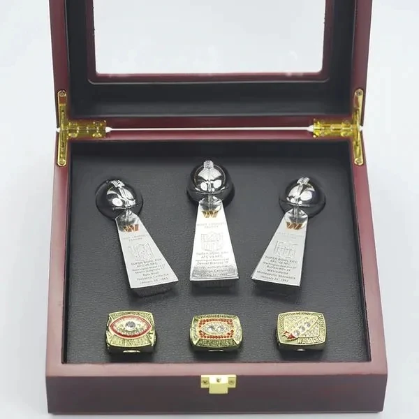 3 Washington Commanders Championship Ring Set w/ 3 Trophies 1
