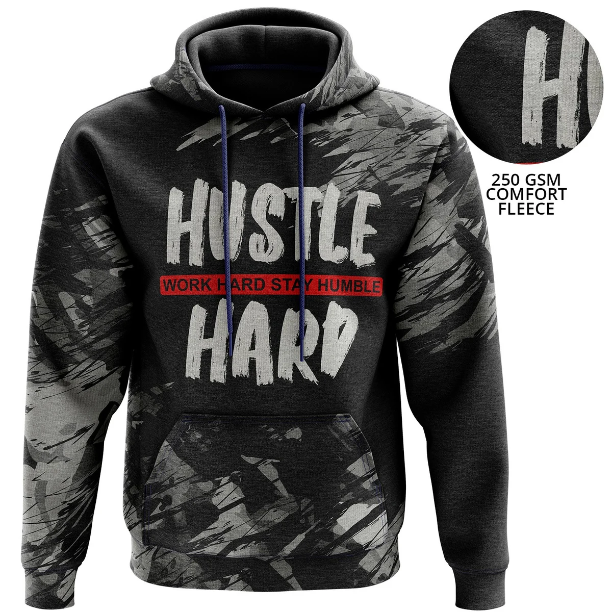 Unisex 250 GSM Comfort Fleece Sublimation Pullover Hoodies with Kangaroo pocket 1