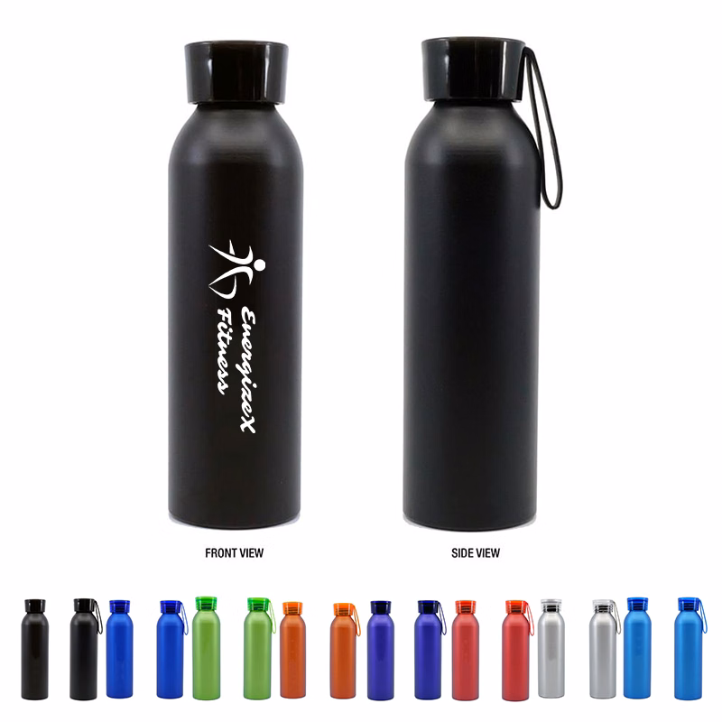 20 oz. Aluminum Bottle with Silicone Carrying Strap