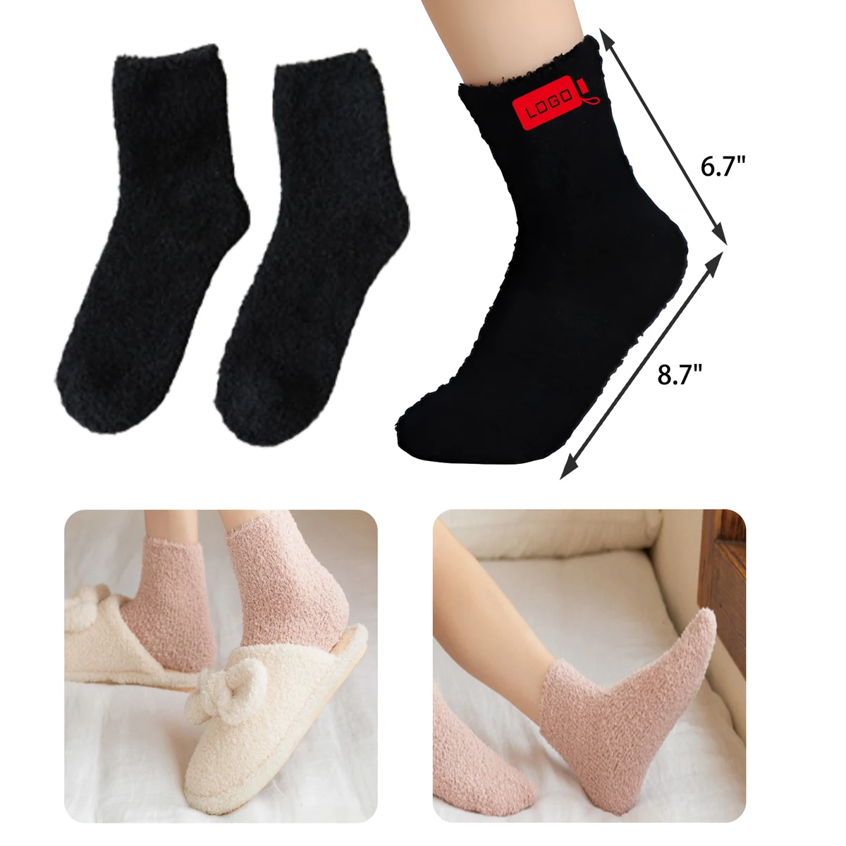 Stylish Home Warm Coral Fleece Socks 1
