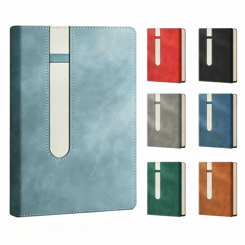 2 Tone PU Leather Journal Notebook With Pen Holder