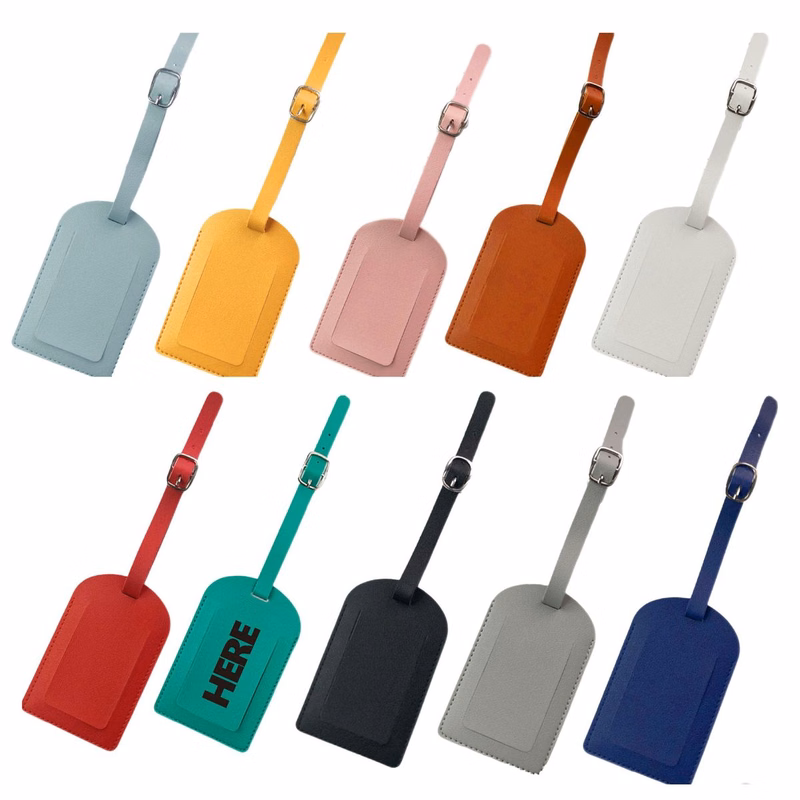 Thick Leather Luggage Tag with Flap